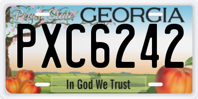 GA license plate PXC6242