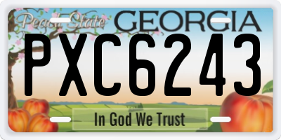 GA license plate PXC6243