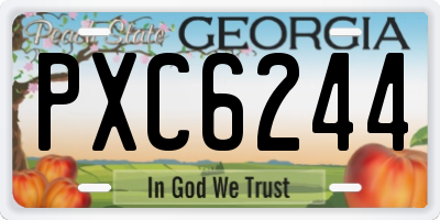 GA license plate PXC6244