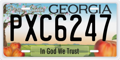 GA license plate PXC6247