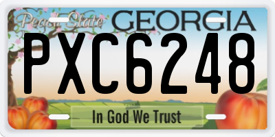 GA license plate PXC6248
