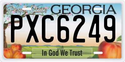 GA license plate PXC6249