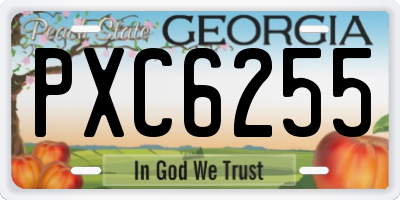 GA license plate PXC6255
