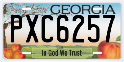 GA license plate PXC6257