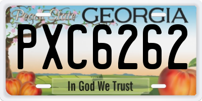 GA license plate PXC6262