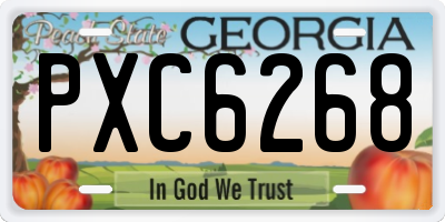 GA license plate PXC6268