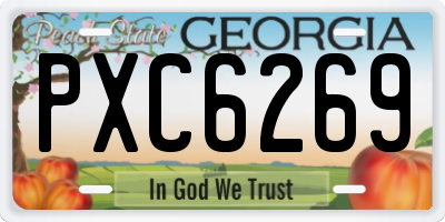 GA license plate PXC6269