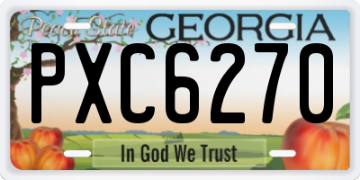 GA license plate PXC6270