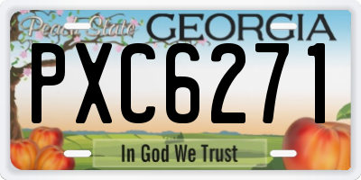 GA license plate PXC6271