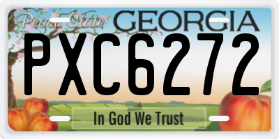 GA license plate PXC6272