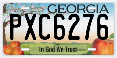 GA license plate PXC6276