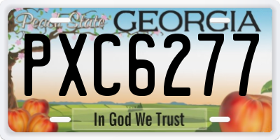 GA license plate PXC6277