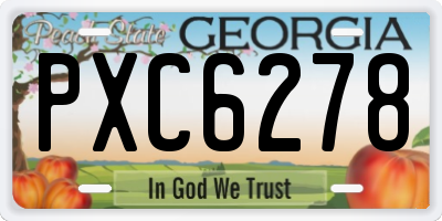 GA license plate PXC6278