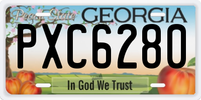 GA license plate PXC6280