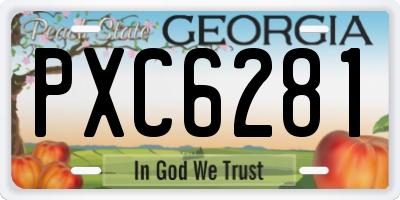 GA license plate PXC6281