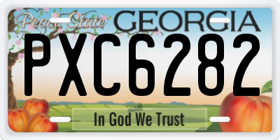 GA license plate PXC6282