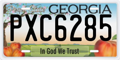 GA license plate PXC6285
