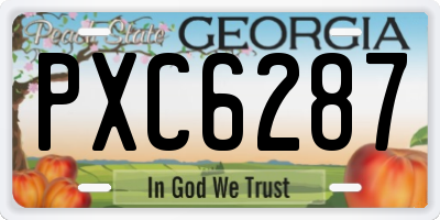 GA license plate PXC6287