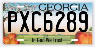 GA license plate PXC6289
