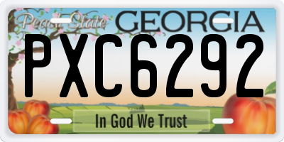 GA license plate PXC6292