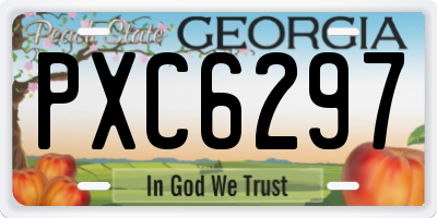 GA license plate PXC6297