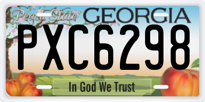GA license plate PXC6298