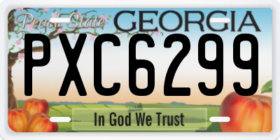 GA license plate PXC6299