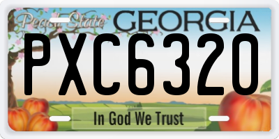 GA license plate PXC6320