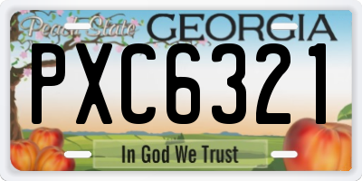 GA license plate PXC6321