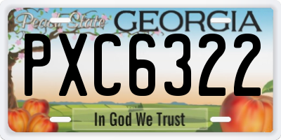 GA license plate PXC6322