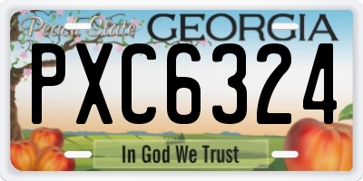 GA license plate PXC6324