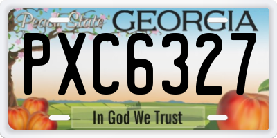 GA license plate PXC6327