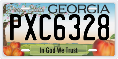 GA license plate PXC6328