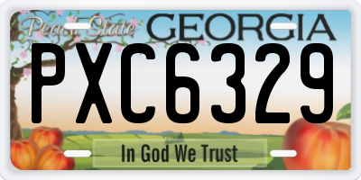 GA license plate PXC6329