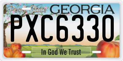 GA license plate PXC6330