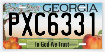 GA license plate PXC6331