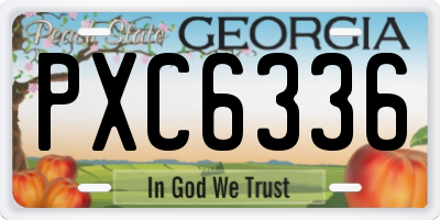 GA license plate PXC6336