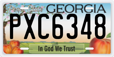 GA license plate PXC6348