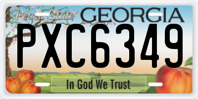 GA license plate PXC6349