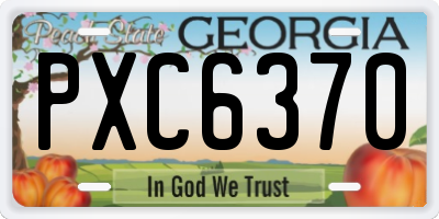GA license plate PXC6370