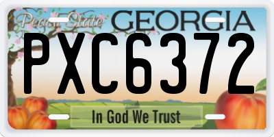 GA license plate PXC6372