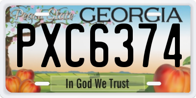 GA license plate PXC6374
