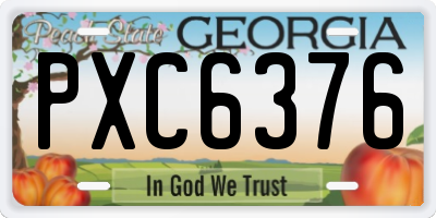 GA license plate PXC6376