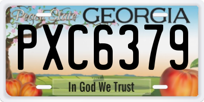 GA license plate PXC6379