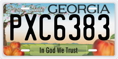 GA license plate PXC6383