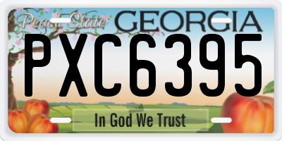 GA license plate PXC6395