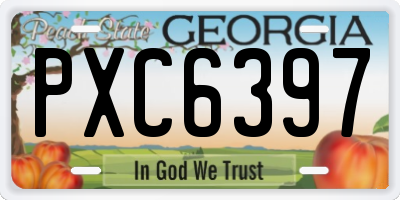 GA license plate PXC6397