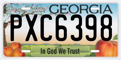 GA license plate PXC6398