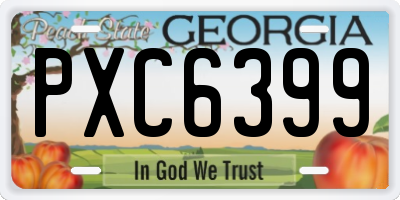 GA license plate PXC6399