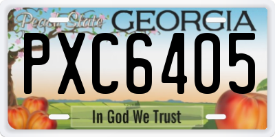 GA license plate PXC6405